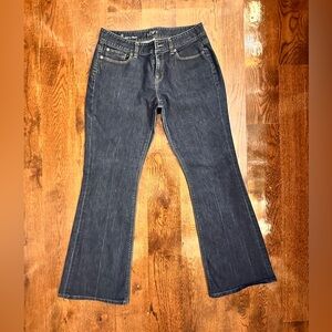 LOFT Women's Dark Blue Curvy Flare Jeans